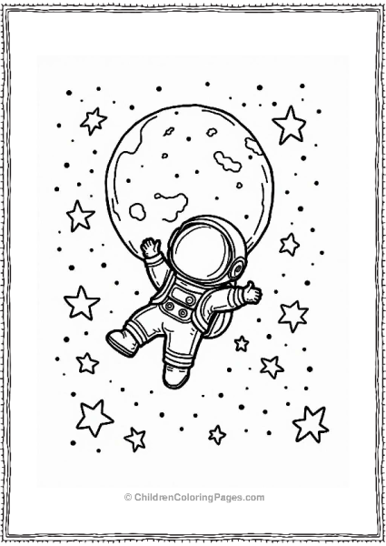 Astronaut Floating Among Stars Free PDF Printable