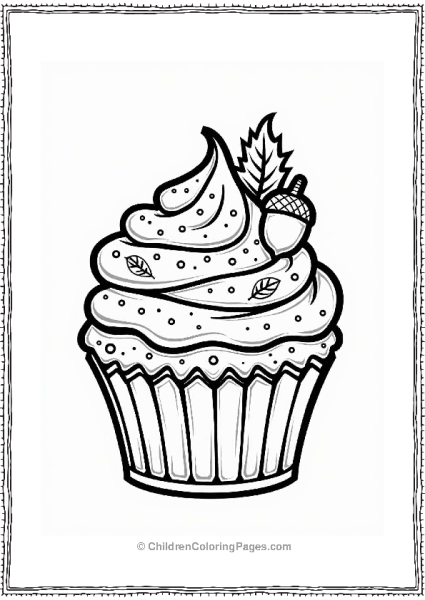 Autumn Harvest Cupcake With Pumpkin Spice Frosting Free PDF Printable