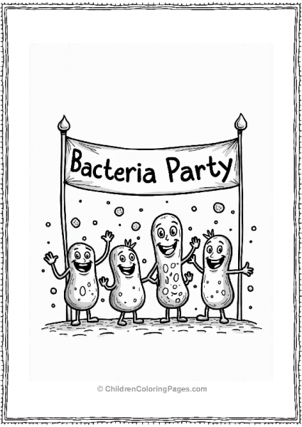 Bacteria Party Characters Dancing Free PDF Printable