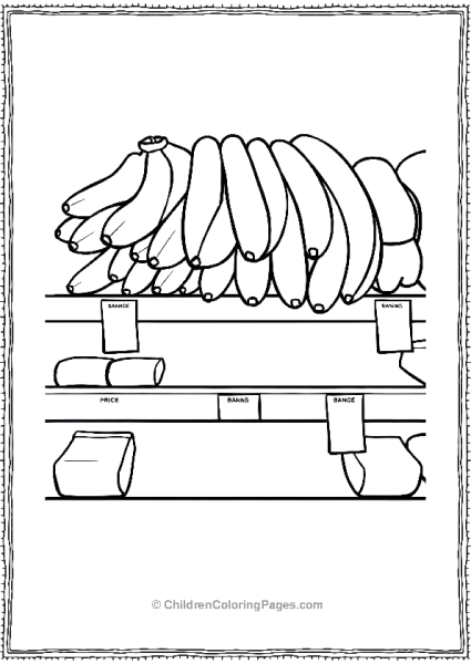 Bananas On A Grocery Shelf With Price Tags Free PDF Printable