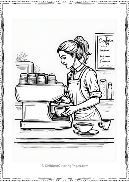 Barista Making Coffee Free PDF Printable