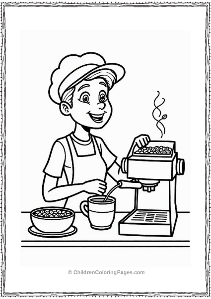 Barista Preparing Coffee Free PDF Printable