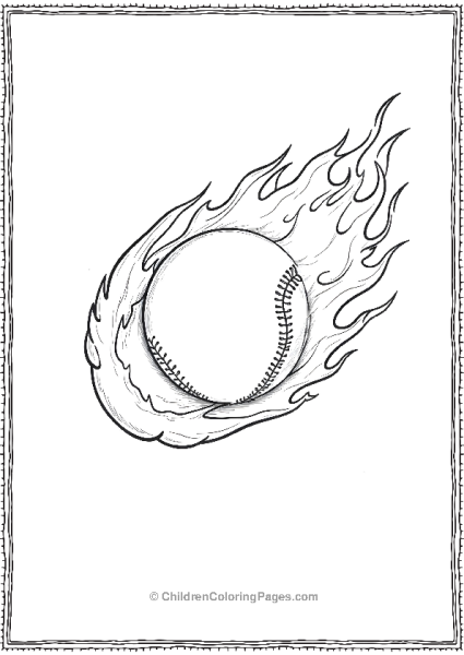 Baseball And Fire Flames Free PDF Printable