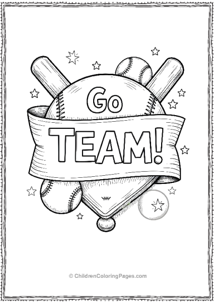 Baseball Go Team Banner Free PDF Printable