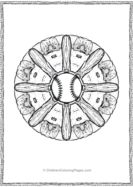 Baseball Mandala Free PDF Printable