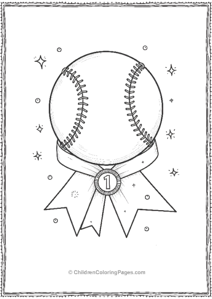 Baseball With Trophy Ribbon Scaled Free PDF Printable