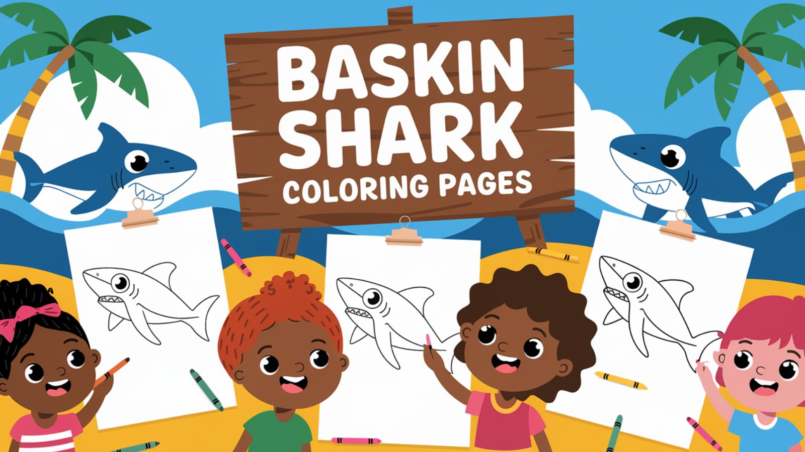 Baskin Shark Coloring Pages – Free PDF Printables For Kids 🦈🎨