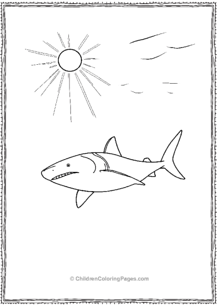 Basking Shark Gliding Peacefully Under Sun Free PDF Printable