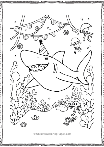 Basking Shark In A Party Free PDF Printable