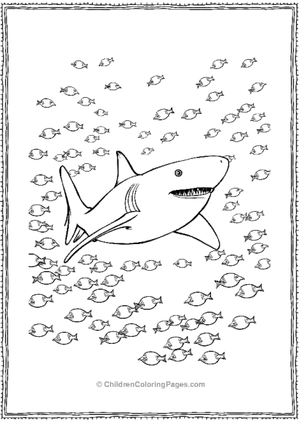 Basking Shark In A School Of Small Fish Free PDF Printable