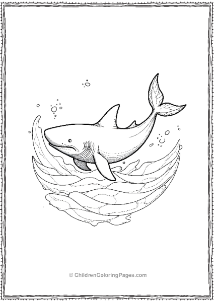 Basking Shark In Minimalistic Style Free PDF Printable