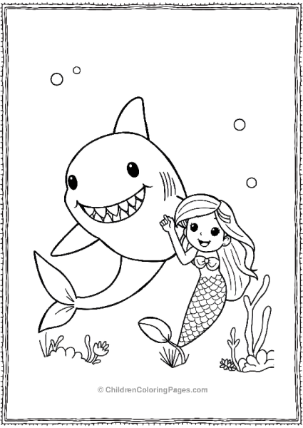 Basking Shark With Mermaid Free PDF Printable