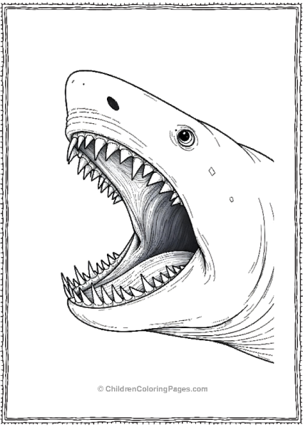 Basking Shark With Open Mouth Free PDF Printable