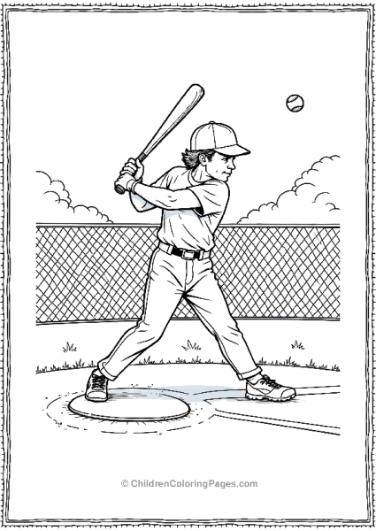 Batter Swinging A Ball Free PDF Printable