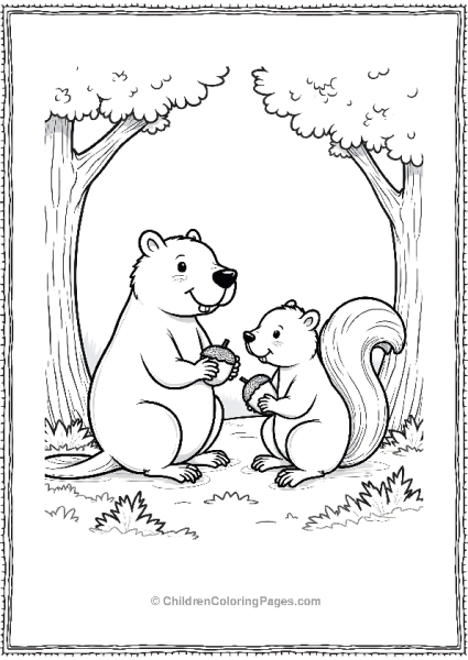 Beaver And A Squirrel Free PDF Printable