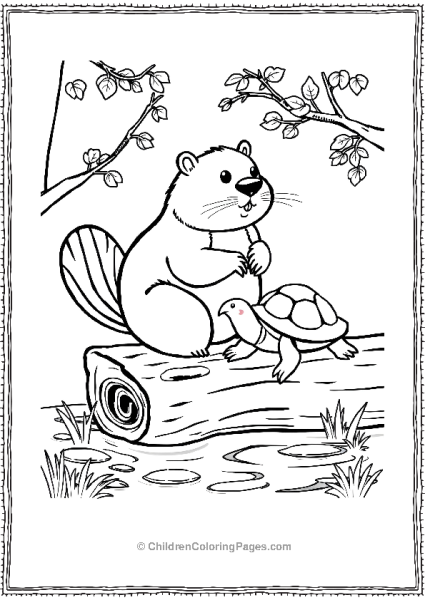 Beaver And A Turtle Free PDF Printable