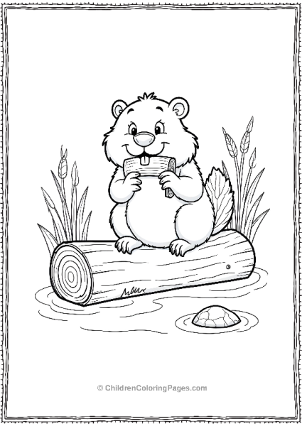 Beaver Chewing A Log Free PDF Printable