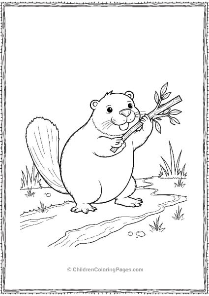 Beaver Collecting Branches Free PDF Printable