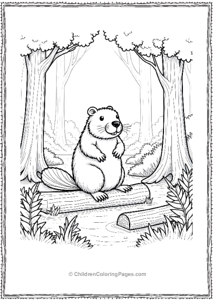 Beaver In A Dense Forest Free PDF Printable