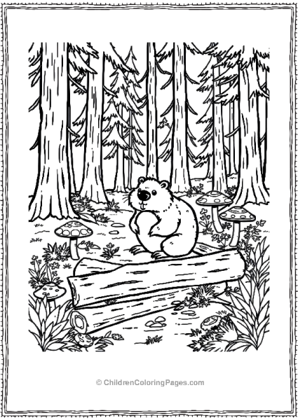 Beaver In A Forest Free PDF Printable