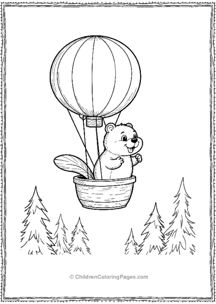 Beaver In Hot Air Balloons Free PDF Printable