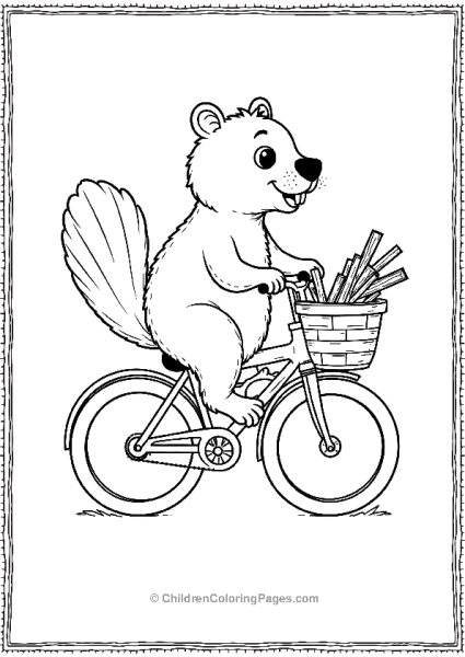 Beaver On A Bicycle Free PDF Printable