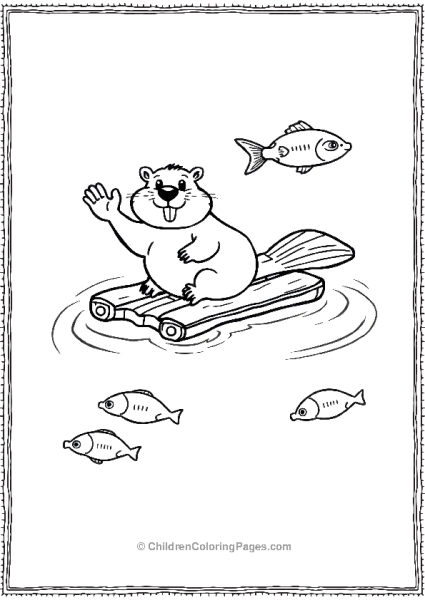 Beaver On A Raft Free PDF Printable