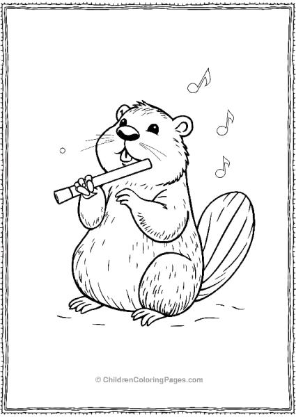 Beaver Painting A Flute Free PDF Printable