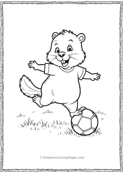 Beaver Playing Soccer Free PDF Printable