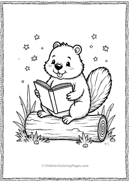 Beaver Reading A Book Free PDF Printable