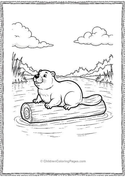 Beaver Relaxing On A Lodge Scaled Free PDF Printable