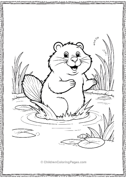 Beaver Splashing In Water Free PDF Printable