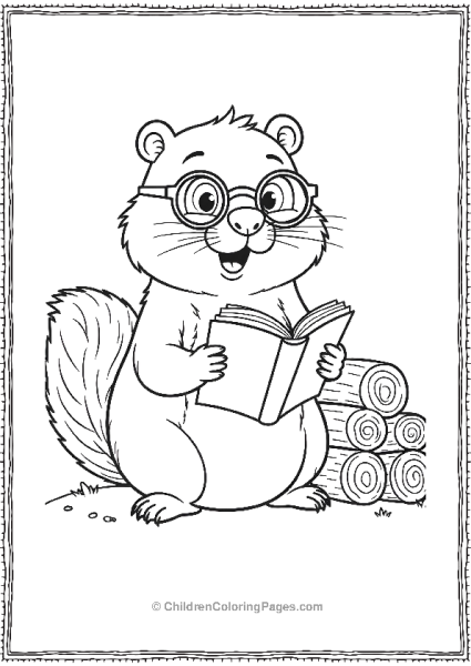 Beaver Wearing Glasses Free PDF Printable