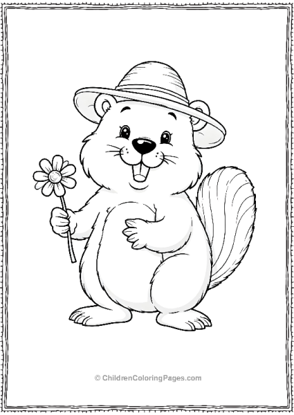 Beaver With A Hat Free PDF Printable