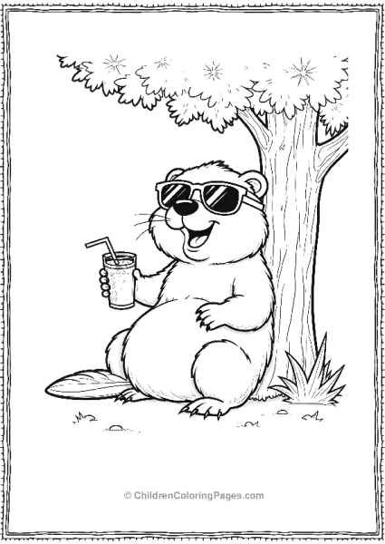 Beaver With Sunglasses Free PDF Printable