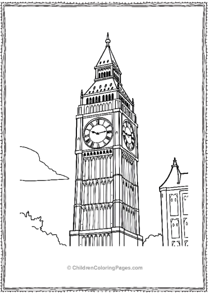 Big Ben Clock With Roman Numerals Illustration Free PDF Printable