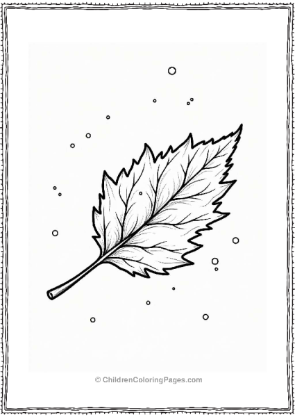 Birch Leaf With Dew Drops Free PDF Printable