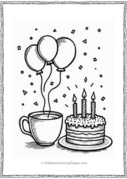 Birthday Cake Coffee Celebration Free PDF Printable