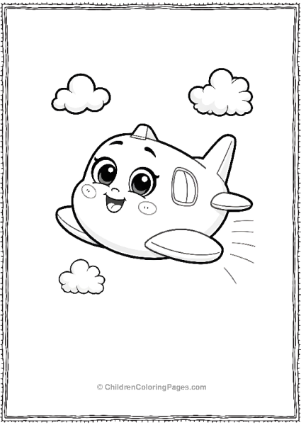 Blushing Kawaii Airplane Free PDF Printable