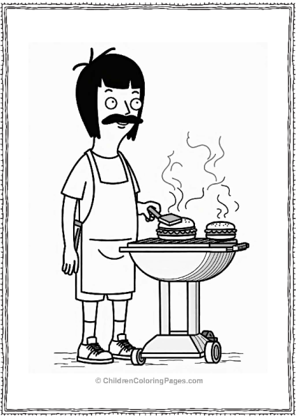 Bob Grilling Burgers At His Restaurant Free PDF Printable