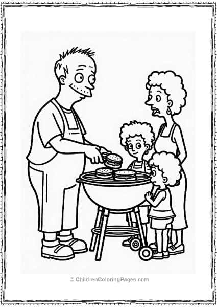 Bob Grilling Burgers With Family Free PDF Printable