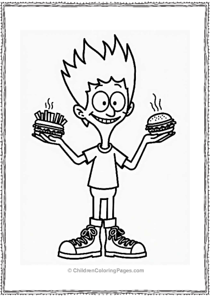 Bob’s Burgers Character Juggling Fries And Burgers Free PDF Printable