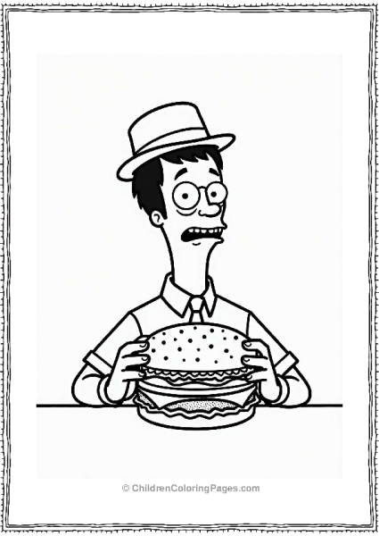 Bob’s Burgers Character With Giant Burger Free PDF Printable