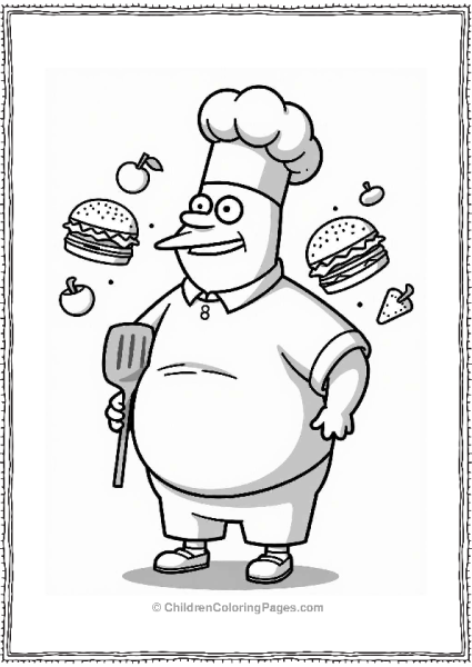 Bob’s Burgers Character With Spatula Free PDF Printable