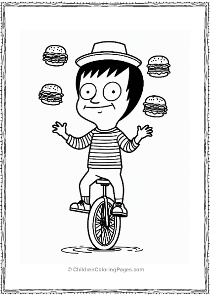 Bob’s Burgers Juggling Burgers On A Unicycle Free PDF Printable