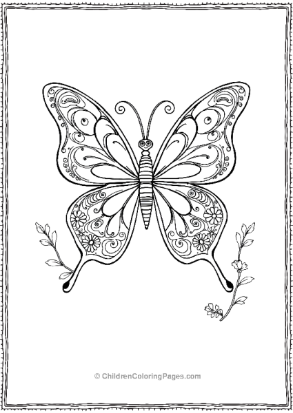 Boho Butterfly With Wings Free PDF Printable