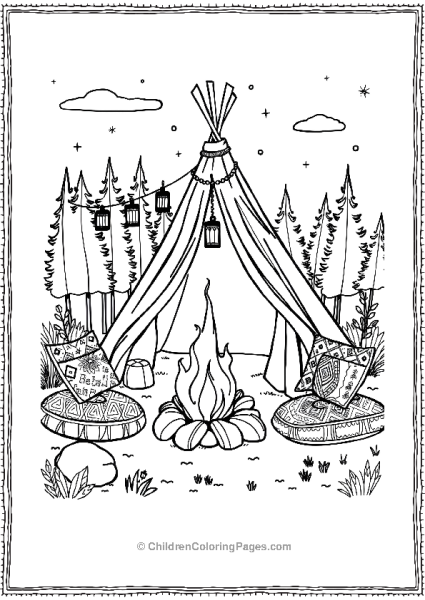 Boho Camping Scene A Boho Themed Campsite Free PDF Printable