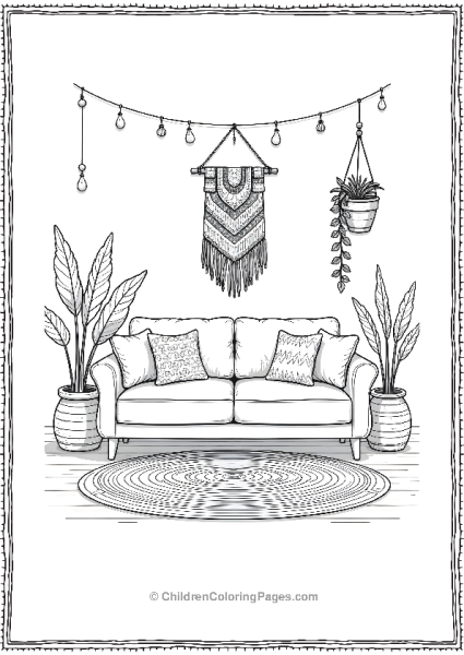 Boho Living Room A Cozy Boho Themed Living Room Free PDF Printable