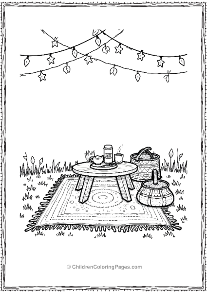 Boho Picnic Scene A Picnic Setup With A Low Table Free PDF Printable