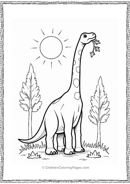 Brachiosaurus Eating Leaves Free PDF Printable